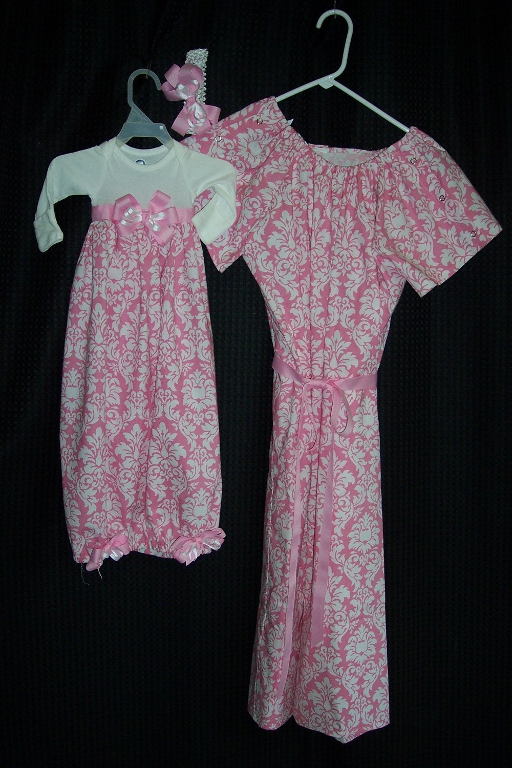 Boutique Maternity and Delivery Gown Set sizes s-xl comes with matching Infant Gown Set great for coming home outfit