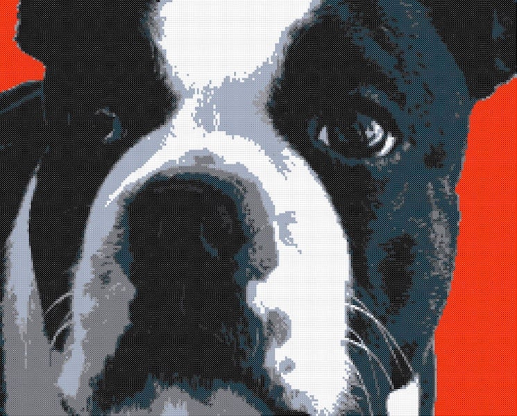 Counted Cross Stitch Pattern Boston Terrier by ArtfulCrossStitch