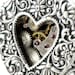 Steampunk Ring - Gothic Lolita Ring - Heart Gears - With Exposed Watch Gears - Plated Antiqued Sterling Silver - by Ghostlove