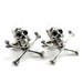Gothic Wedding Cuff Links - Skull Cuff Links - Antiqued Sterling Silver Plated Skull and Crossbones - By Ghostlove