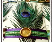 RAINA Peacock Themed Lux Wedding Programs With Monogram Wax Seal