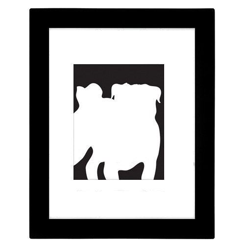 Black Pug Silhouette Modern Dog Art Print 8x10