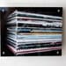 Mens Retro Wall Clock : Vinyl Record Stack (New Order, Cure, Depeche Mode, Smiths, Slowdive)