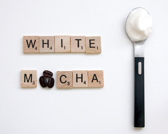 Kitchen Coffee Photography Brown :  Espresso White Mocha Latte Scrabble Tile Quote 8x10 inch