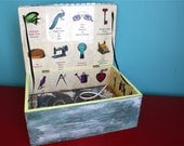 Vintage Style Cards Metal Words Encaustic Embroidered Medical Instruments Altered Vintage Book and Box