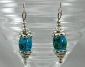 Blue and Silver Beaded Earrings 302 - NoelBelles