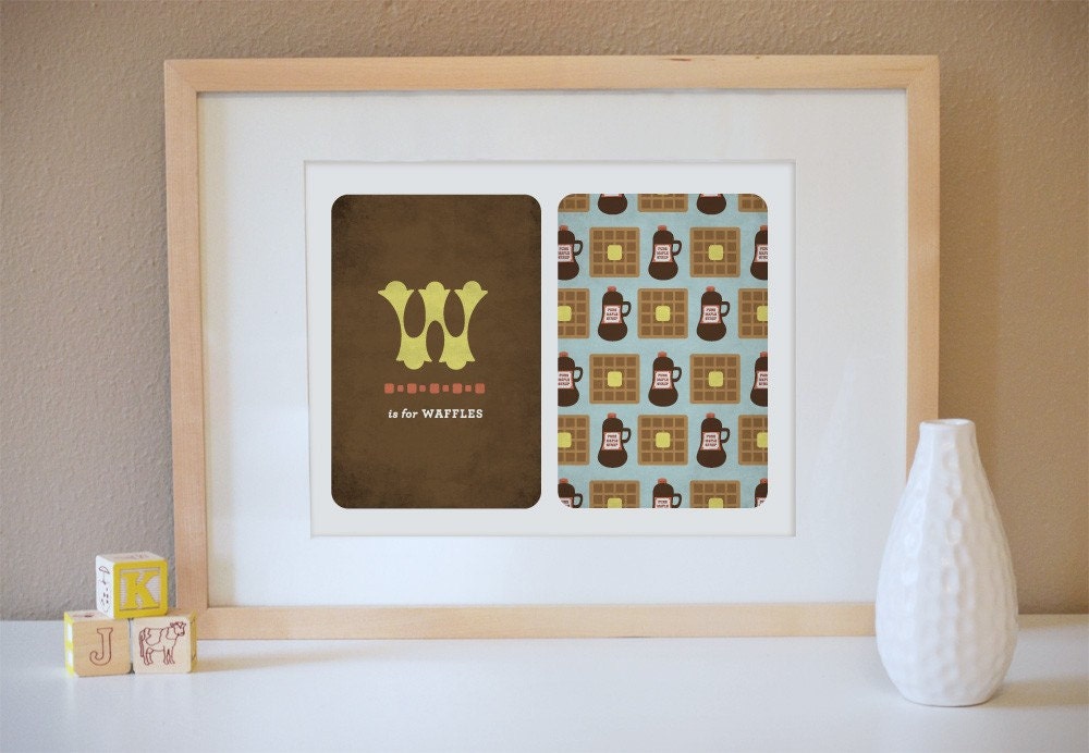 W is for Waffles Alphabet Art Print