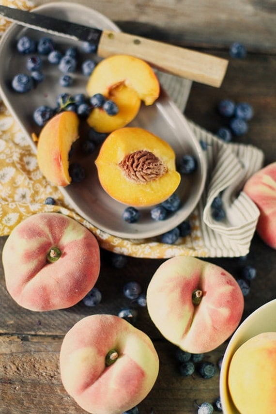 Peaches and blueberries 8x12 photo