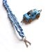 Wishbone Necklace Make a Wish Pendant Denim Blue Twine