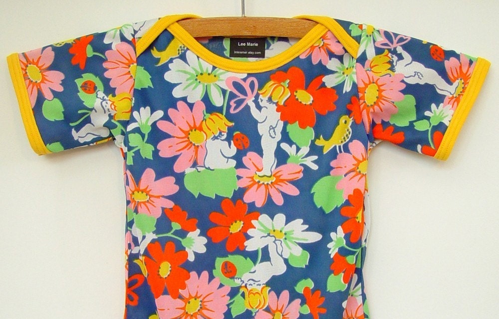 Garden Baby Onesie - LAST ONE - Size 6-12 months / short sleeves