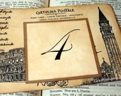 ITALY Table Number Postcard--Vintage Style Double Sided Design-As Featured on InspireaBride