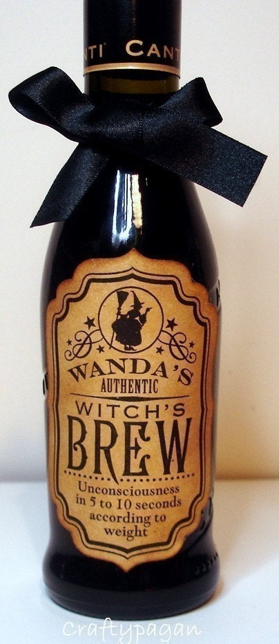 Witch's Brew Vintage Style Stickers/Adhesive Labels SET of 4