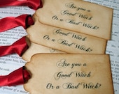 Wizard of Oz-Are you a Good Witch or a Bad Witch Tag Set x 6