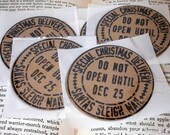 Special Christmas Delivery Handmade Adhesive Stickers on Kraft-SET of 6