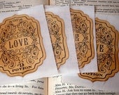 Love Potion Vintage Style Stickers/Adhesive Labels SET of 4