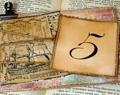 Destination/Travel/Seaside Luxury Vintage Wedding Table Numbers-Double Sided Design-by Craftypagan Designs