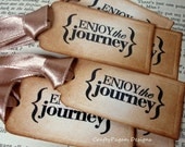 Journey Travel-Gift Tag- Set of 9 Handmade Vintage Travel Tags