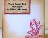 Alice in Wonderland Luxury Birthday Invitations, Baby Shower or Tea Party-Stitched and Vintage Design