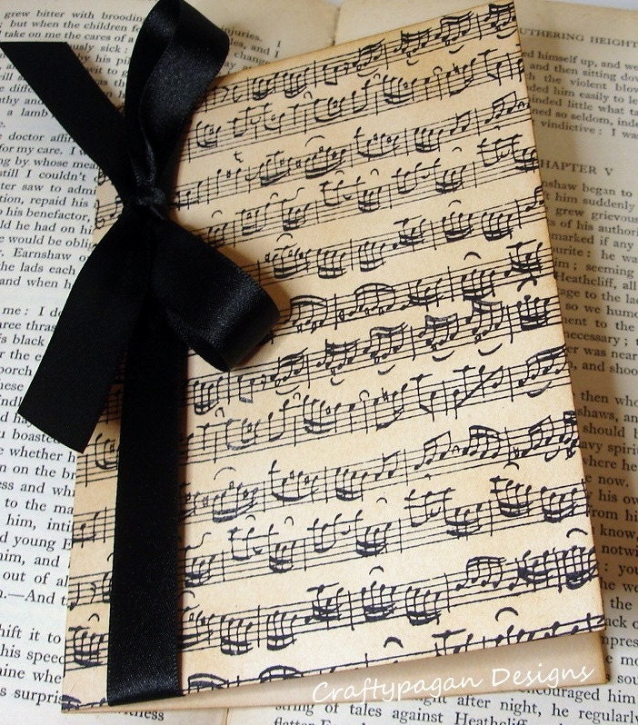 Wedding Menu or Order of Service Music Notes by Craftypagan Designs