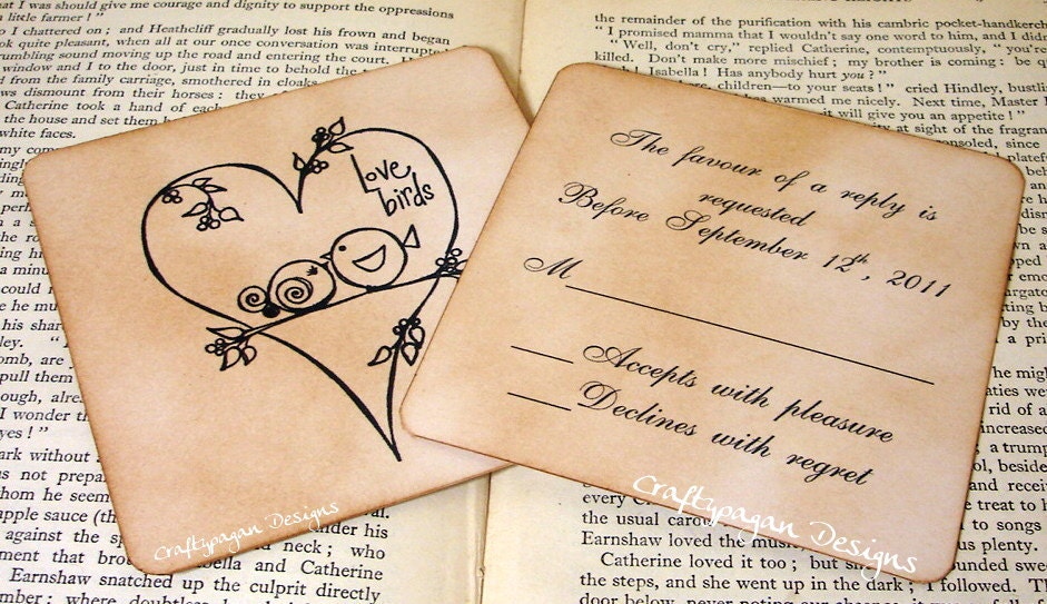 The Love Birds-Luxury 3D Note Card Invitation with Envelope-By Craftypagan Designs