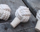 Nautical Wedding Favors -  10 wedding favours - cotton wine bottle stoppers - Nautical twist