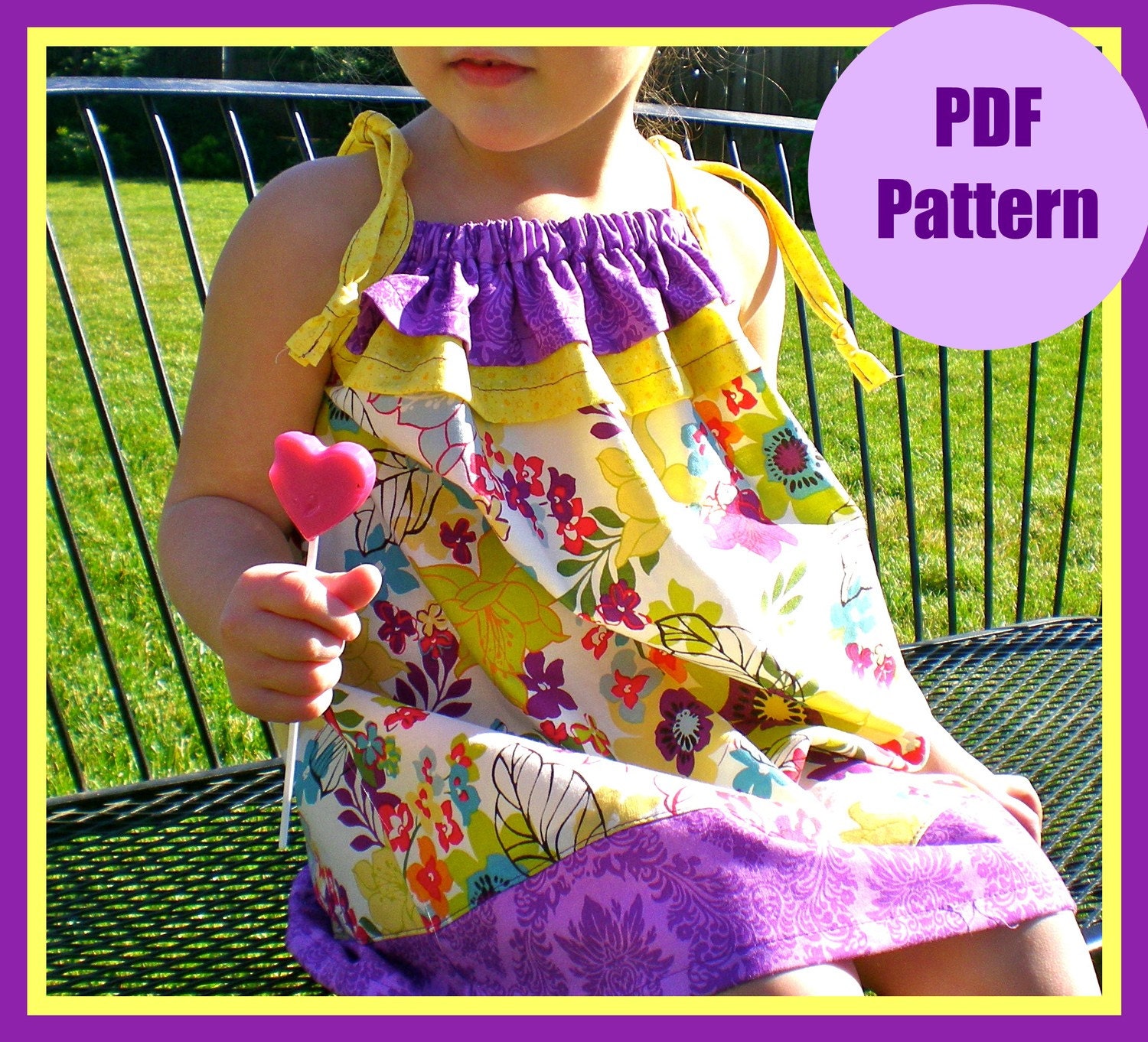 Girls Dress Pattern PDF sewing patterns, Children, Toddler, Baby, Easy, Boutique...The Eden Dress sizes 12m-8