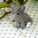 Little wolf pup hand sculpted polymer clay wolfie pendant
