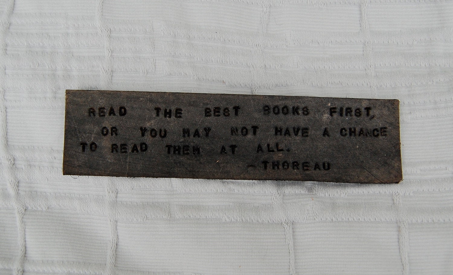 Leather Bookmark - Handcut, Stamped, Dyed, and Sealed