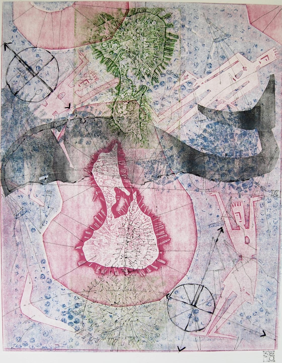 Original Fine Art Monoprint : Jonah Revisited
