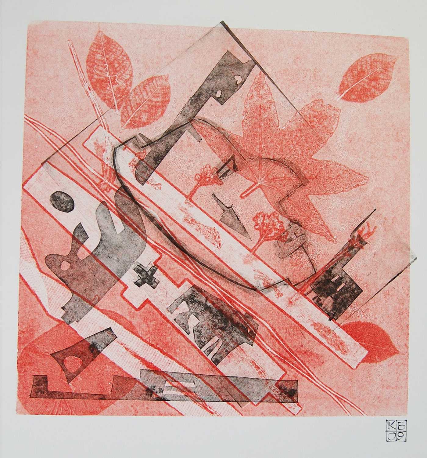 Fine Art Modern Monoprint : IDreamOfYou
