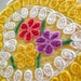 Yellow Floral Heart Vintage Cotton Chenille Bedspread Fabric