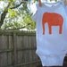 orange elephant baby bodysuit