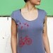 Flying Bike Shirt - Women's Boatneck American Apparel - Slate Grey