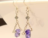 swinging cubic zirconia and swarovski earrings