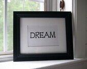 Set of 5 Hand Stamped Prints AND Frames