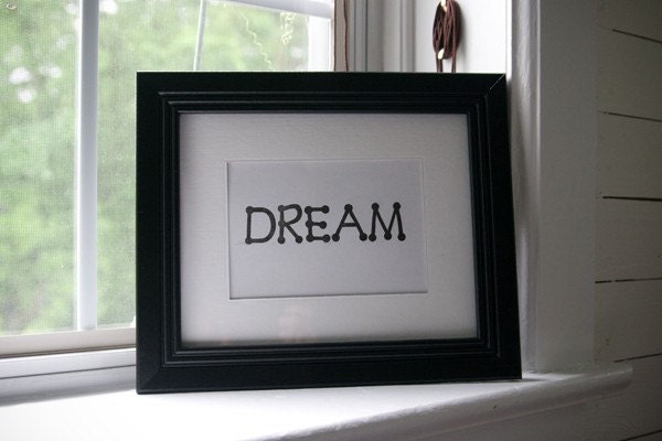 Set of 5 Hand Stamped Prints AND Frames