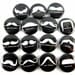 Mustache Love Buttons - Mustache Pins - Black and White Buttons (Set of 15) - Pinback Buttons - 1 inch 25mm