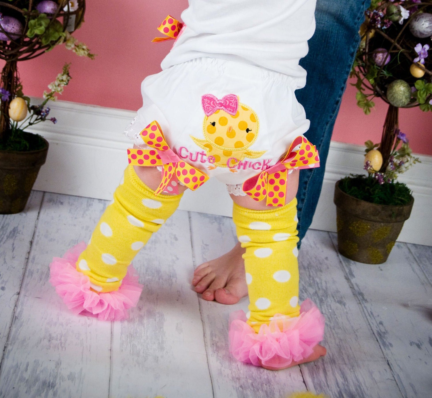 Easter Cute Chick Bloomers, Pink and Yellow, Spring, Girl Easter
