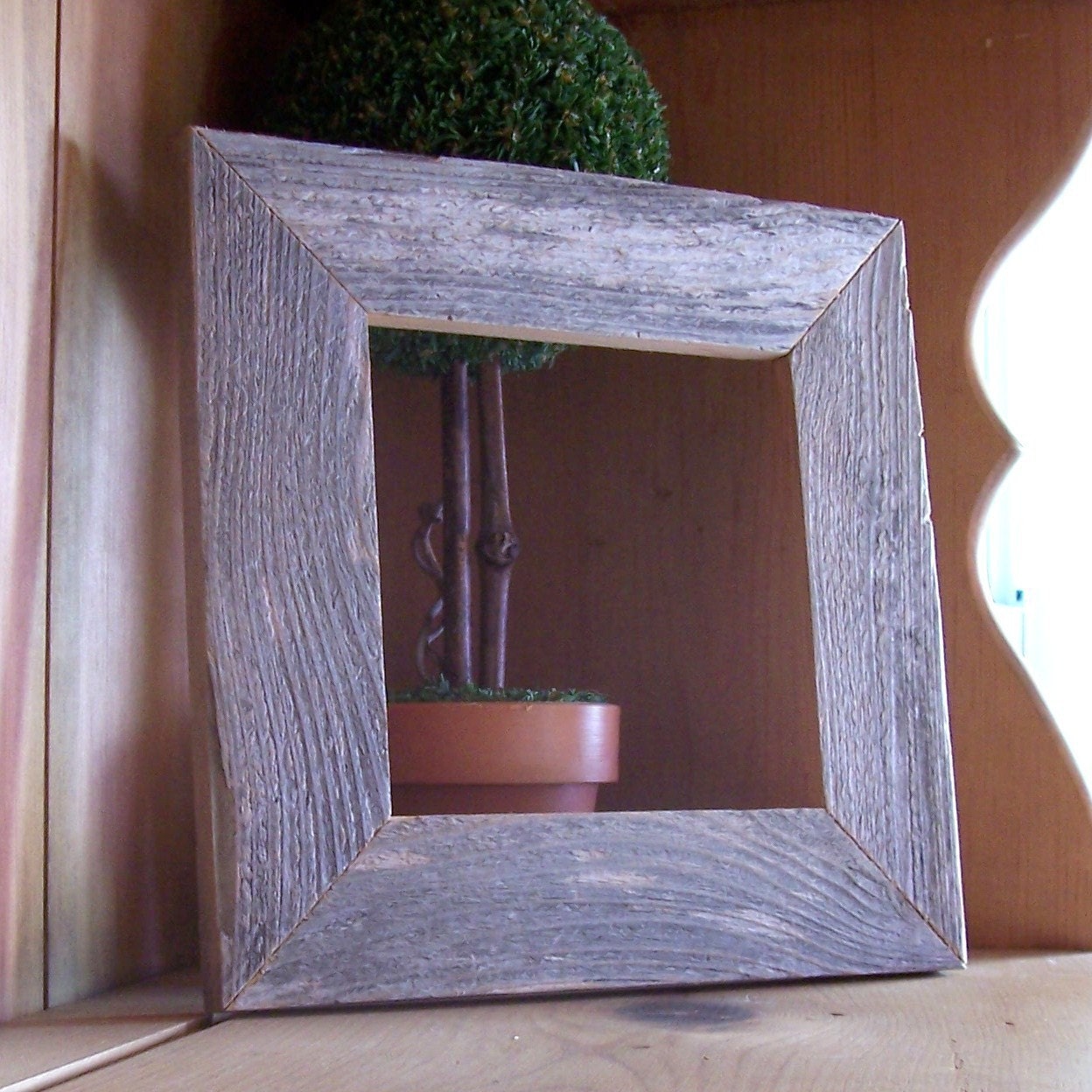 Eco-friendly 5 1/2 in. Square Frame Made from Rustic Reclaimed Fencewood