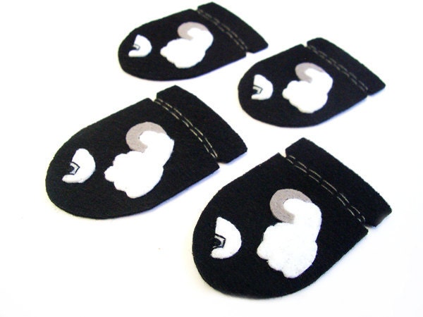 Bullet Bill Mario brothers Felt Applique (Set of 4 pieces)
