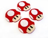 Mushroom Mario brothers Felt Applique (Set of 4 pieces)