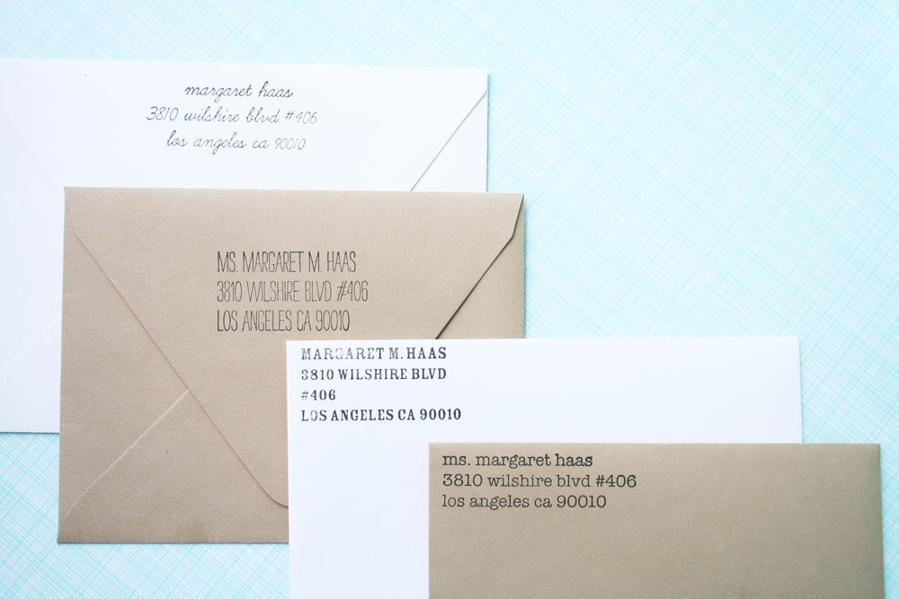 Custom return address rubber stamp