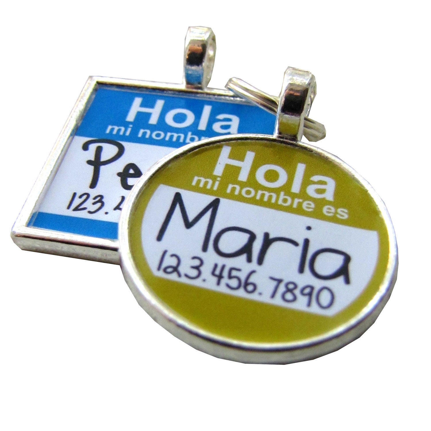 The Original Hola "Hello My Name Is" Silver Pet ID Tag -As Seen In Modern Dog Magazine