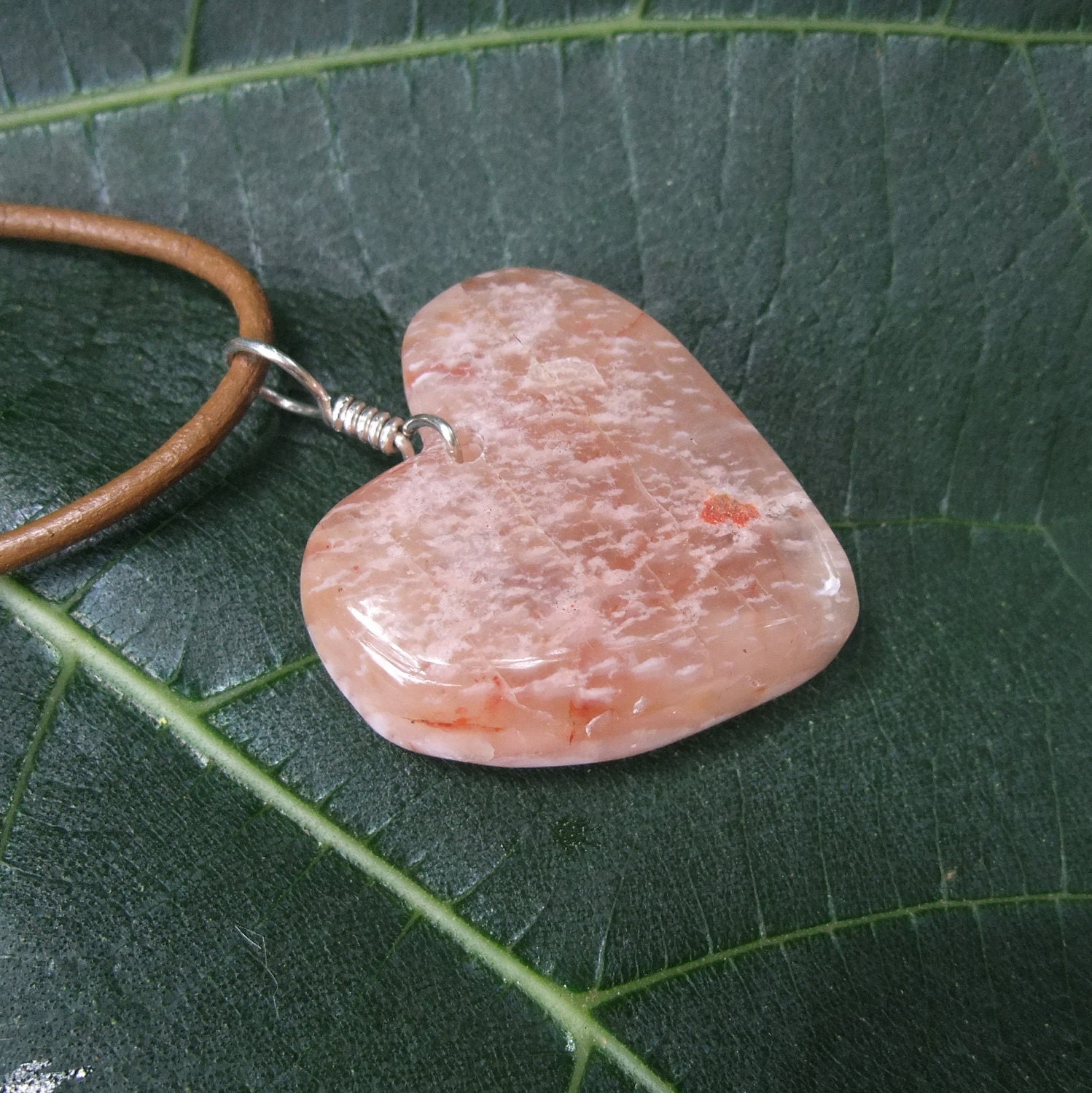 Heart jewelry - Agate heart necklace - naturally sourced earth treasure