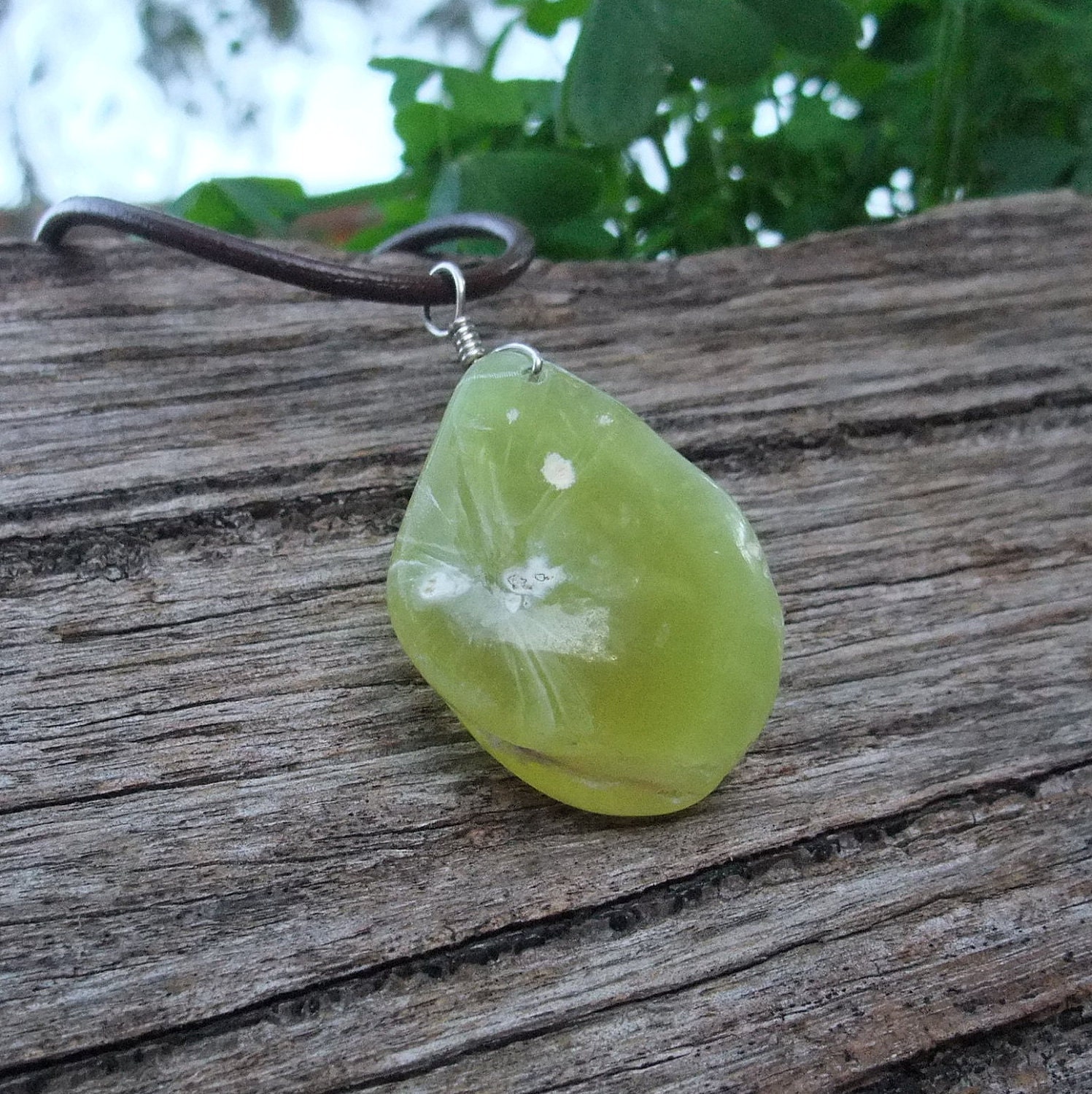 Prehnite jewelry - chunky & organic - handmade by NaturesArtMelbourne