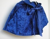 Crushed Panne Velvet Royal Blue Capelet for Toddlers