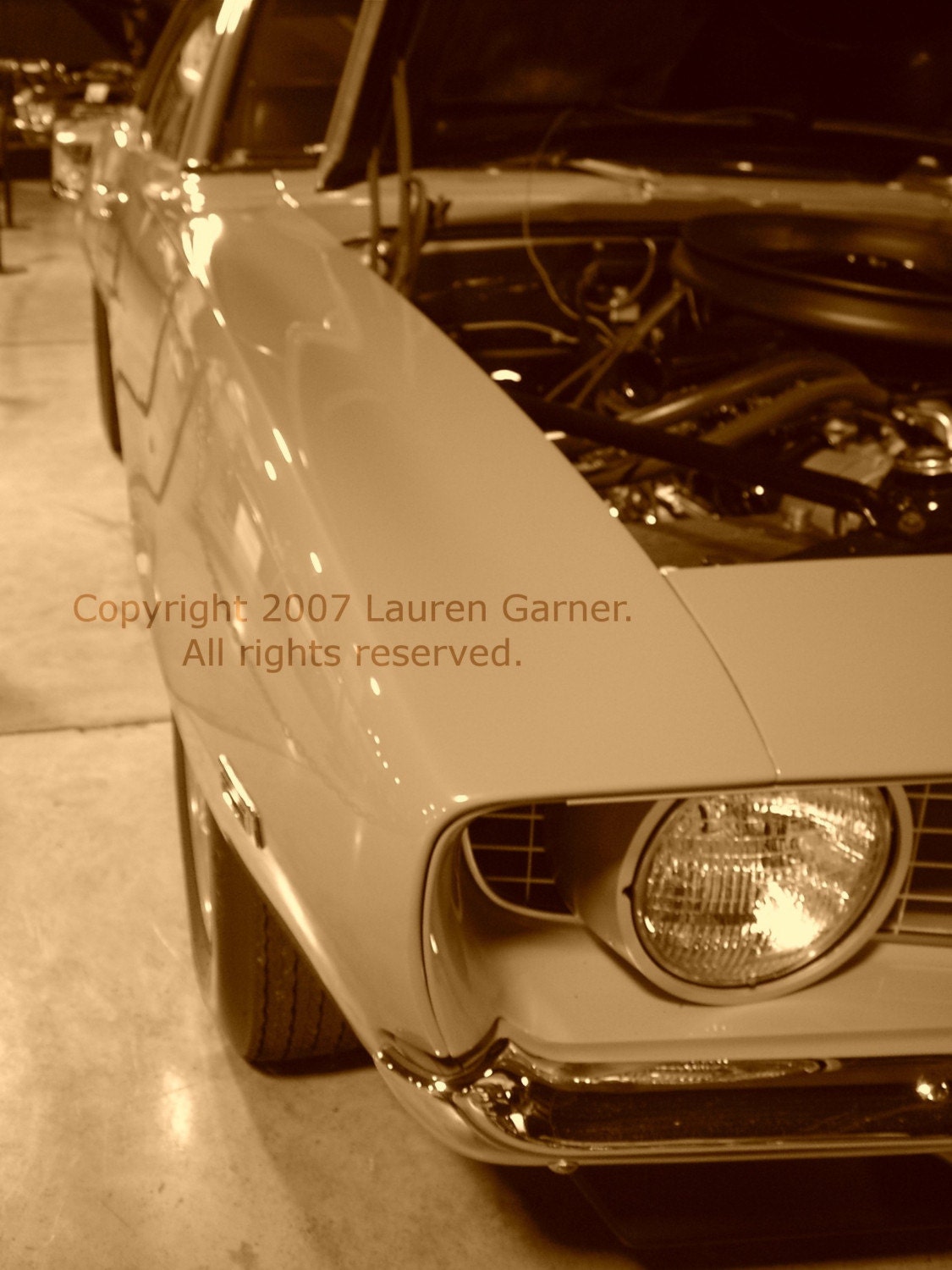 1969 Camaro COPO - Chevy Chevrolet Car Photography Dad Father Man Him Guy Gift Sepia Vintage Classic Fine Art Print - 8x10 Photograph