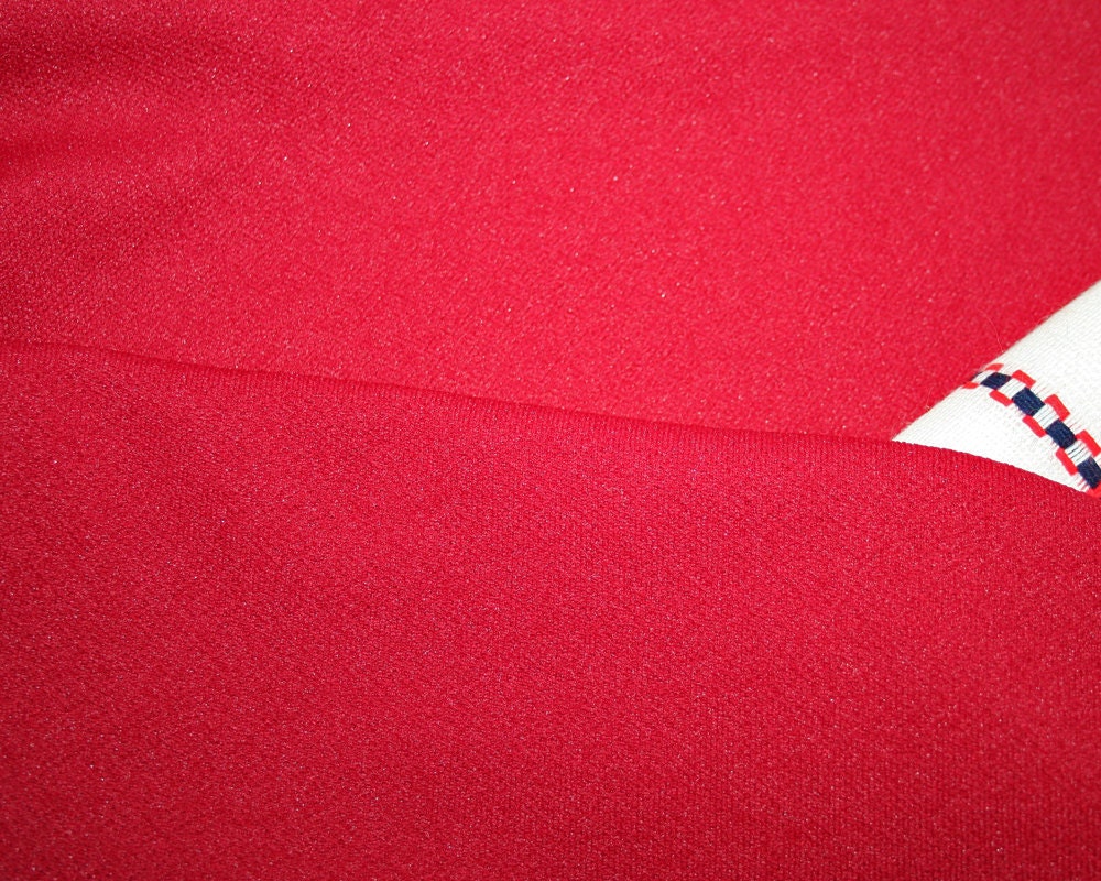 Dark Red 1970s Double Knit Polyester Vintage Iron Wear