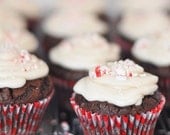 Peppermint Cupcakes 5x5 Original Photograph - Food Photography - bakery cafe chocolate confection