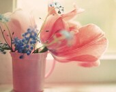 shabby chic photography - Soft Sorbet 8x12 Photograph - quiet elegant flowers honeysuckle pink purple natural light